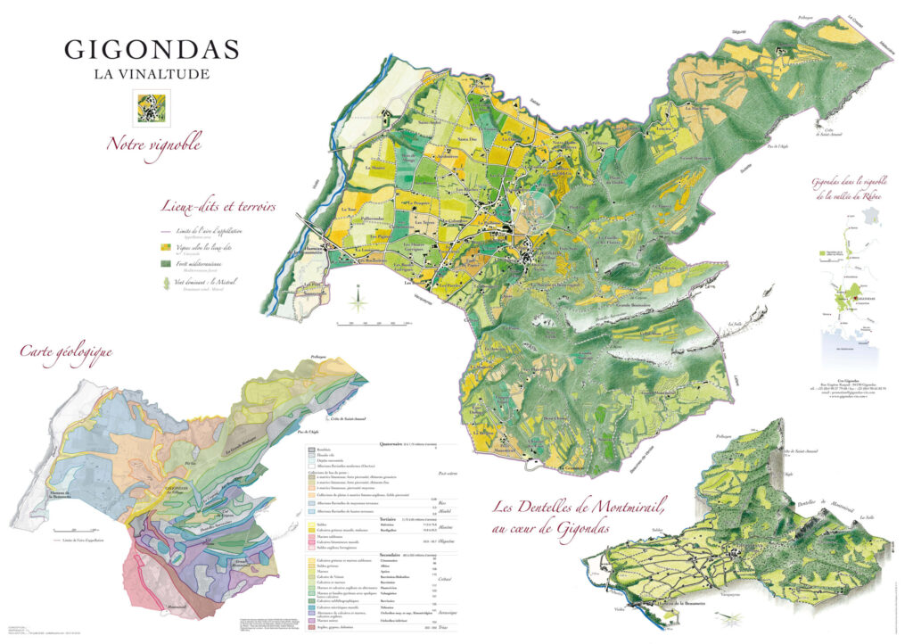Map of the Gigondas Wine Region