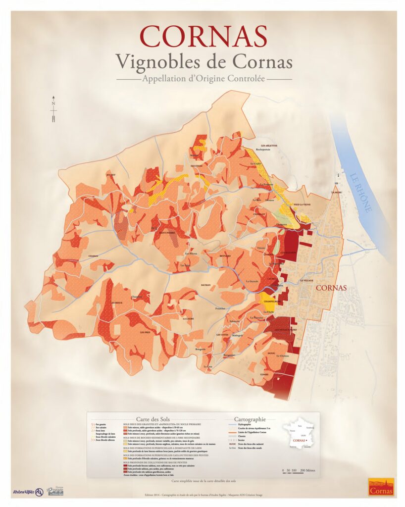 Map of the Cornas Wine Region